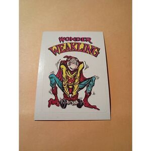 1983 General Mills Zero Hero Trading Card Sticker Vintage #56 Wonder Weakling